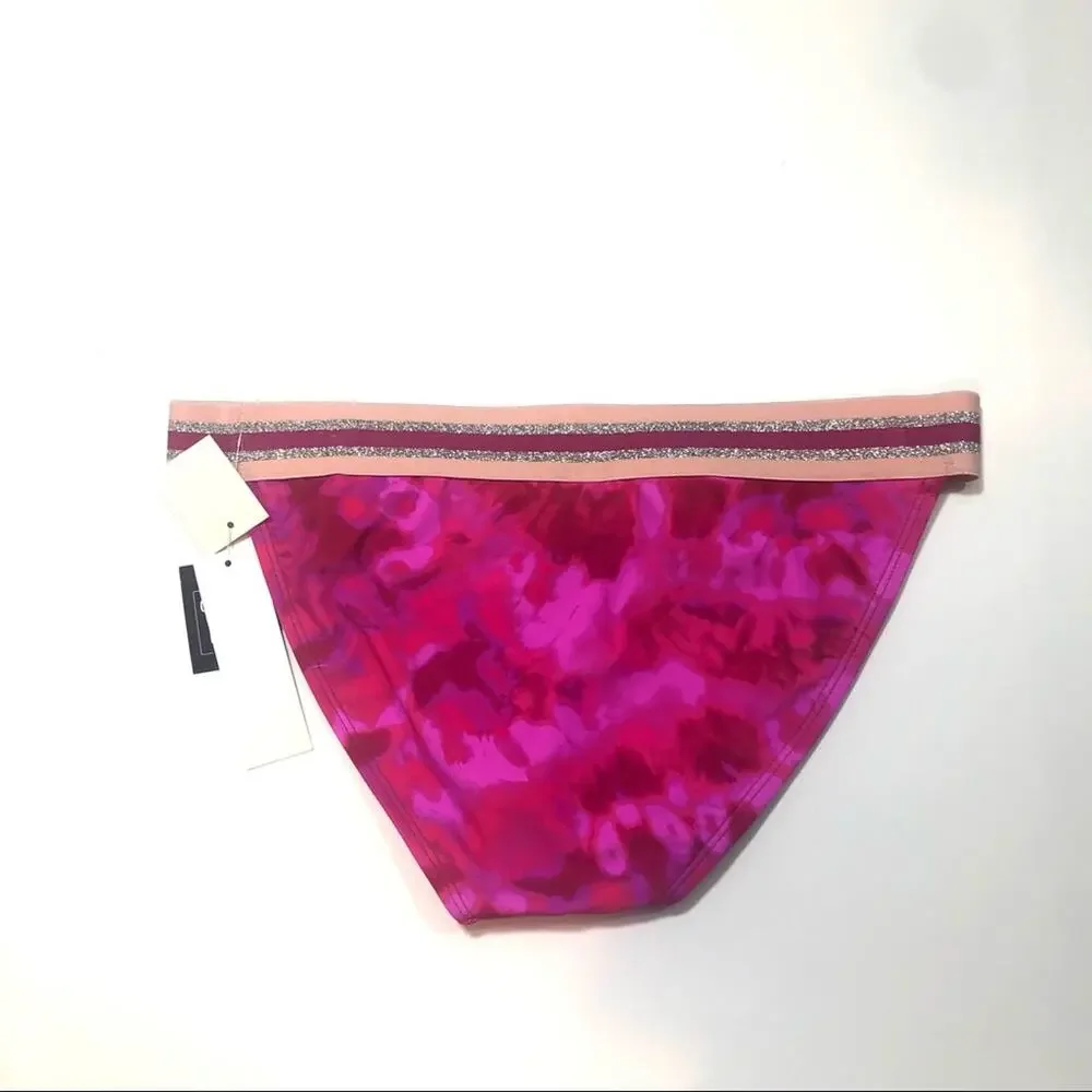 Hula Honey berry tie dye pink bikini swim bottom